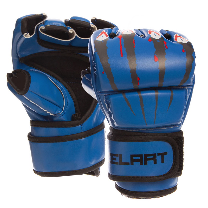 

Перчатки для смешанных единоборств MMA PU ZELART Размер S синие BO-1394