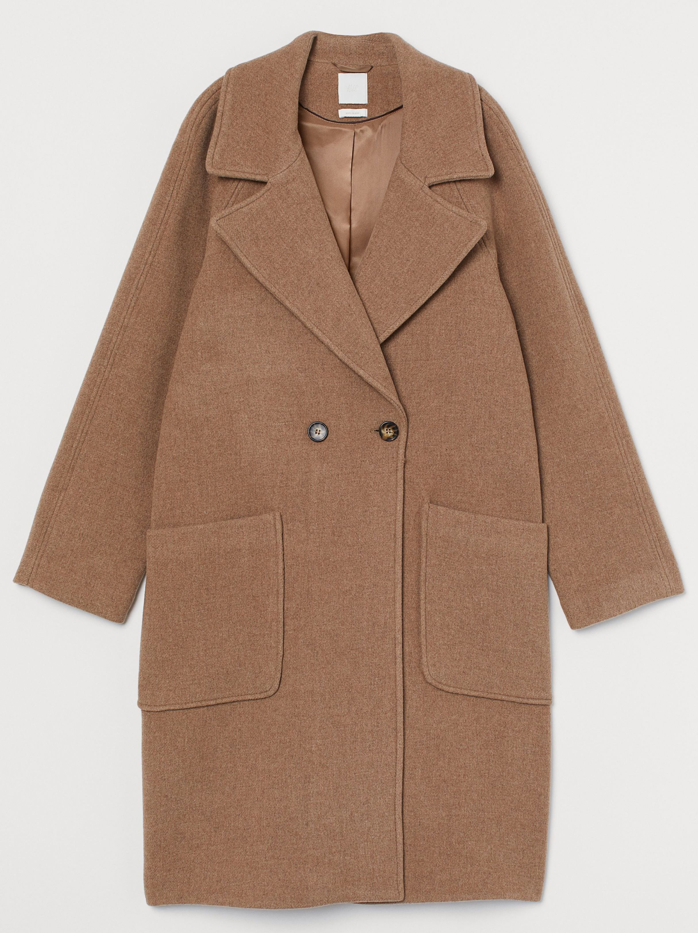 

Пальто H&M 7867430 M Темно-бежевое