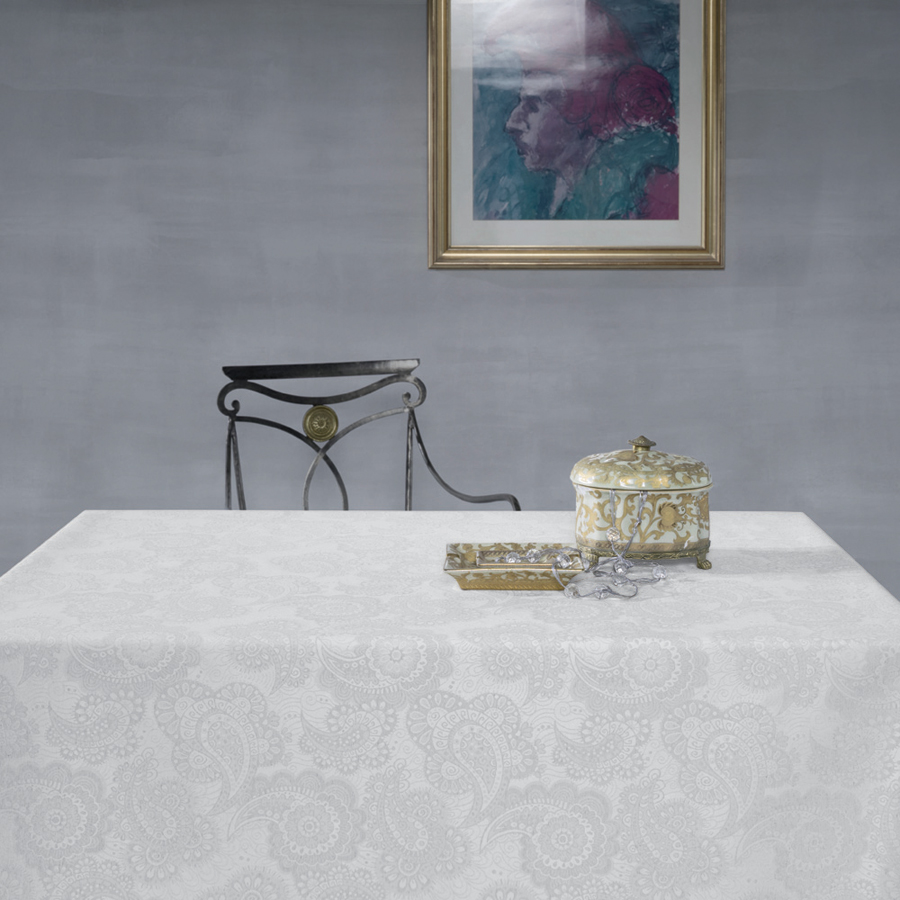 

Скатерть Aitana Textil Klimt Blanco жаккард 160х300 cм