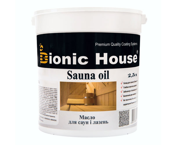 

Масло для обработки саун Bionic-House 2,5л Безцветный