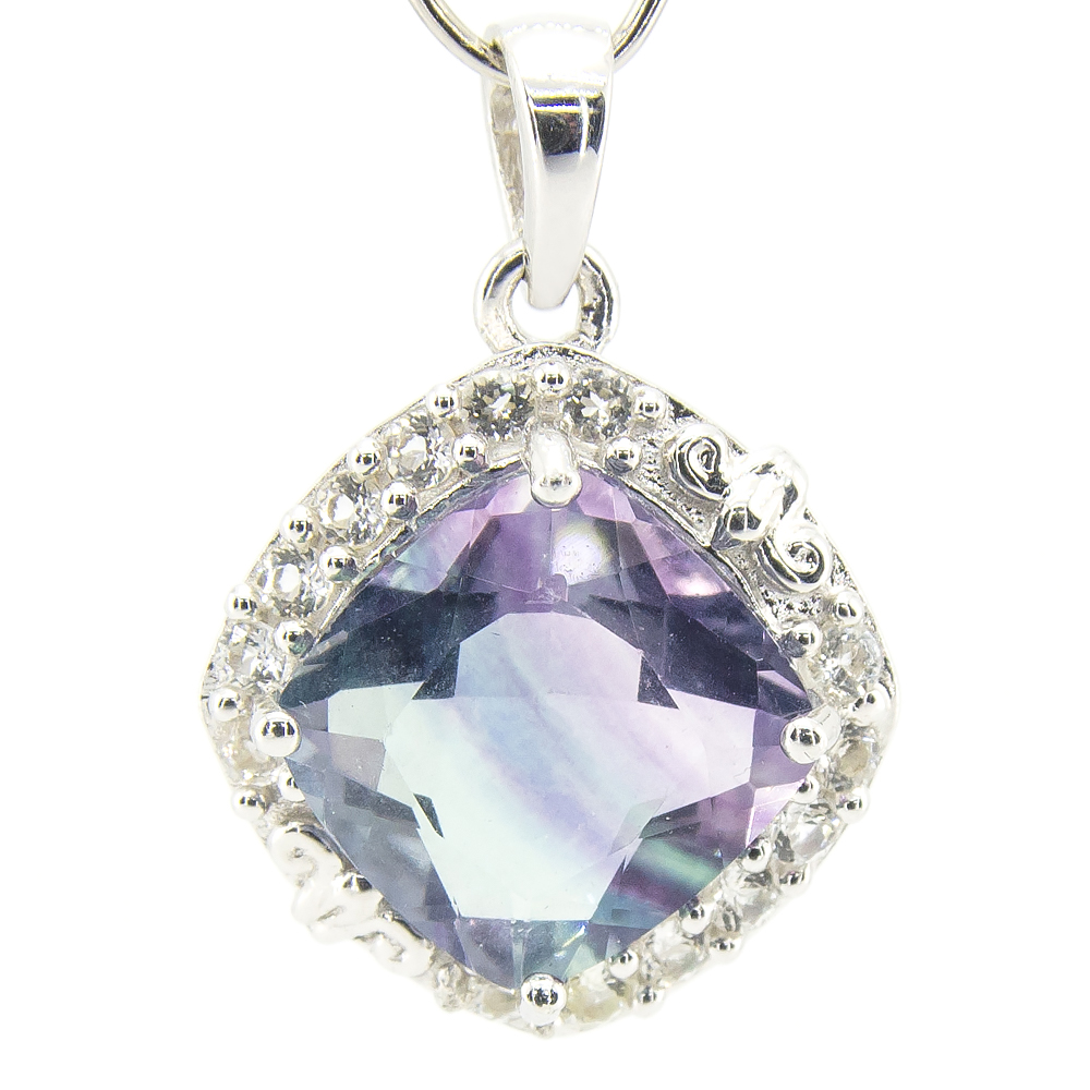 

Серебряная подвеска 925пр 4,51г с британ. флюоритом, топаз. 9,37к #203991.
