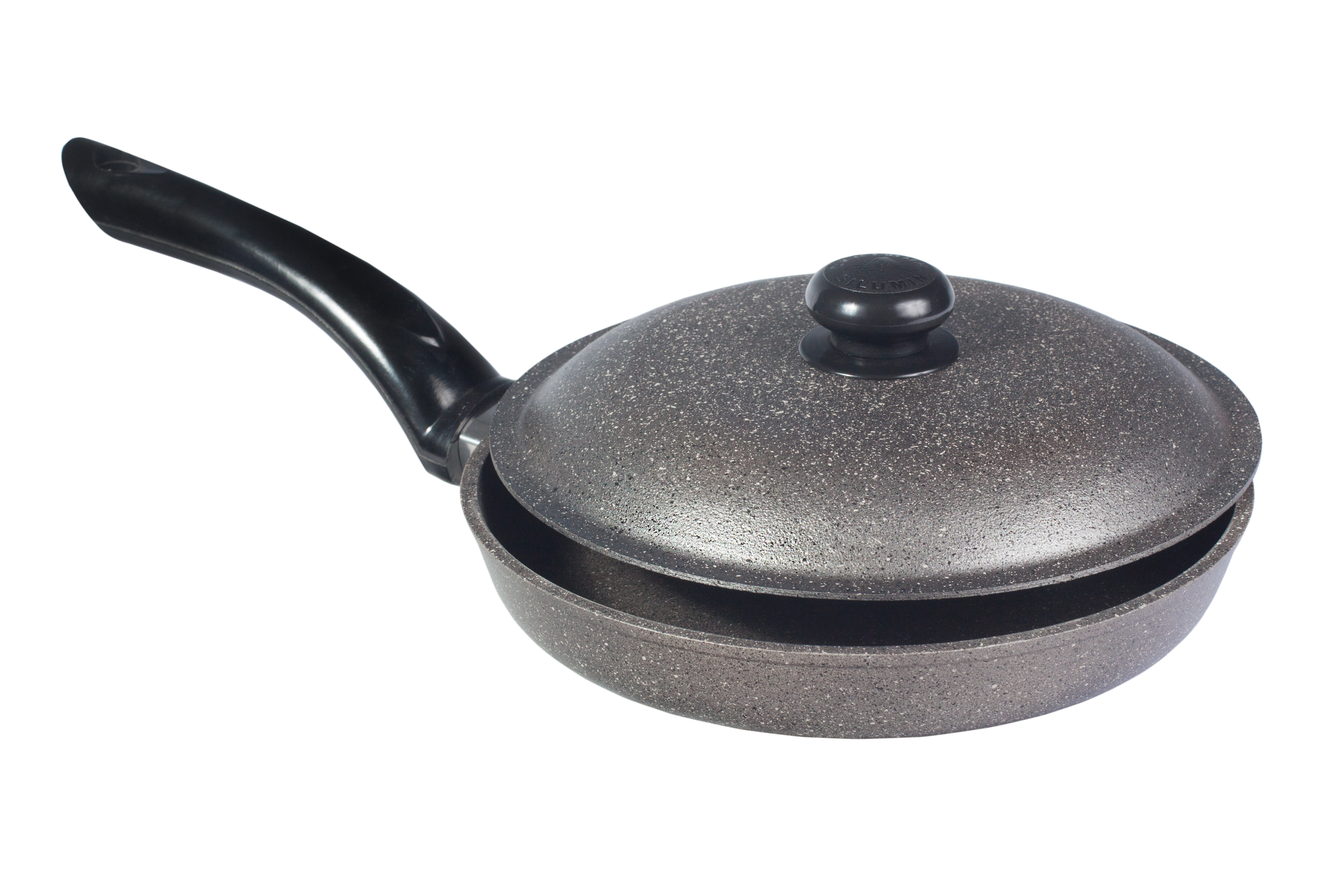 

Сковорода Силумин литая мелкая с бакелитовой ручкой и крышкой 24 см Le Poelon Украина (ГС24мрк)