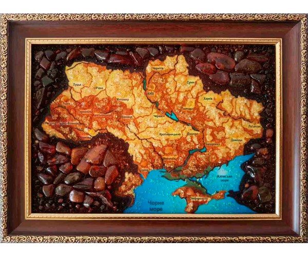 

Картина из янтаря "Карта Украины" 15 * 20 см