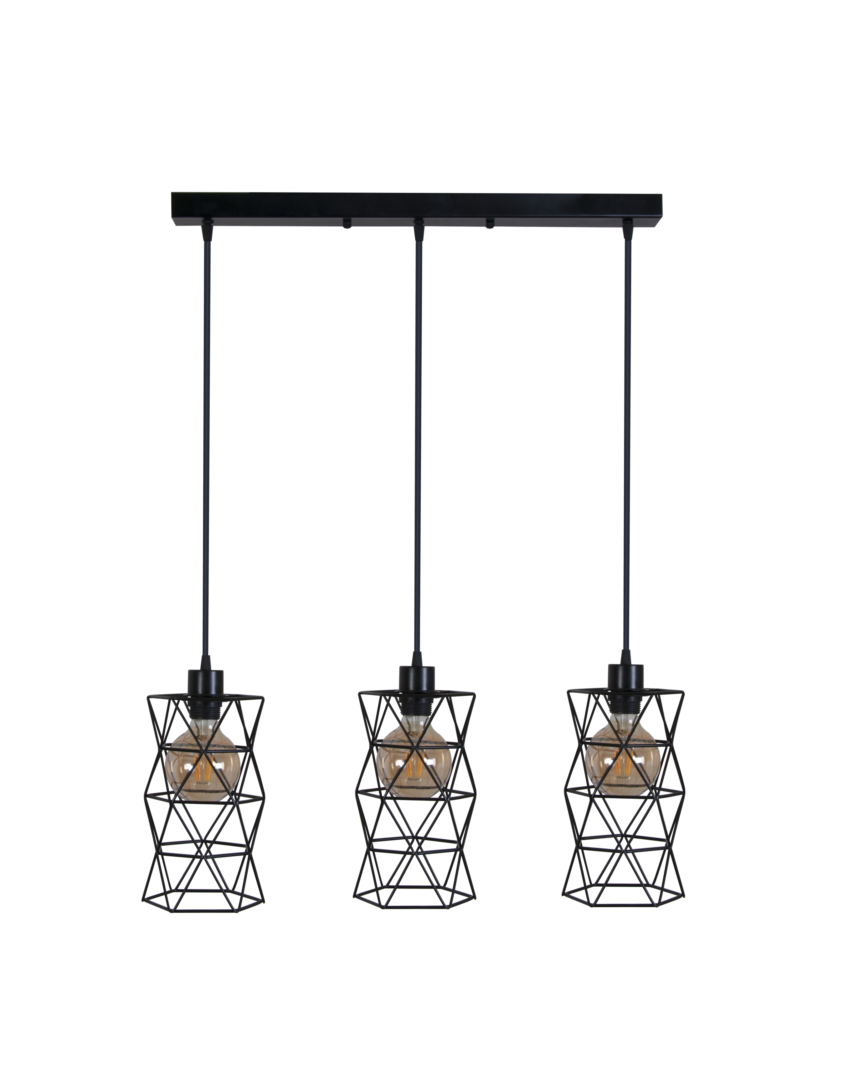 

Люстра Tower 3L black ТМ MebelLoft 3xE27 в стиле Лофт черный мат