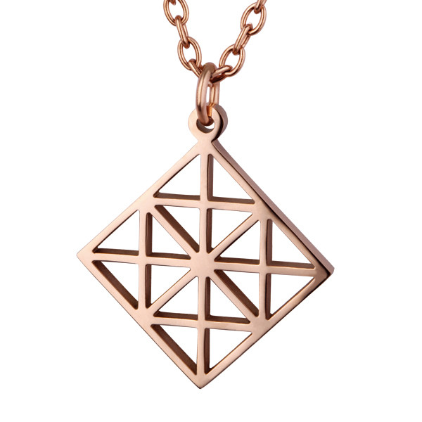 

Женский кулон ромбик Rose Gold 167