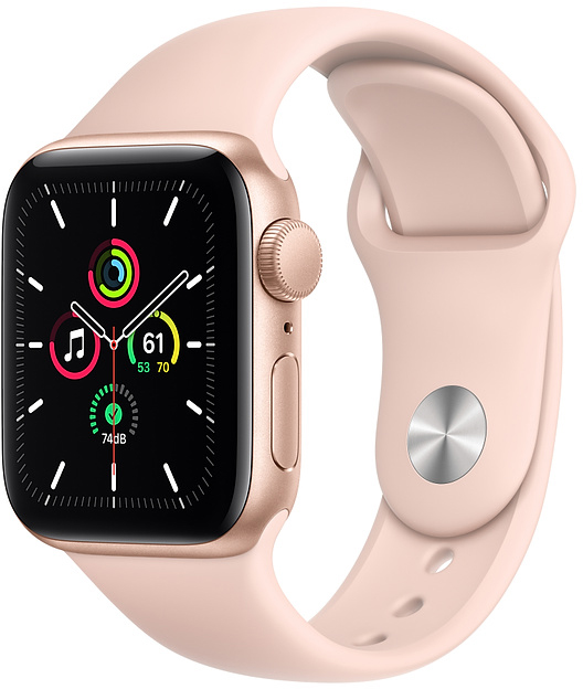 Акція на Смарт-часы Apple Watch SE GPS 40mm Gold Aluminium Case with Pink Sand Band (MYDN2UL/A) від Rozetka UA