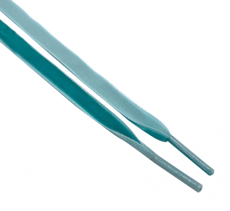 

Бархатные обувные шнурки V-tie 1см ширина, 120см длина, зеленые