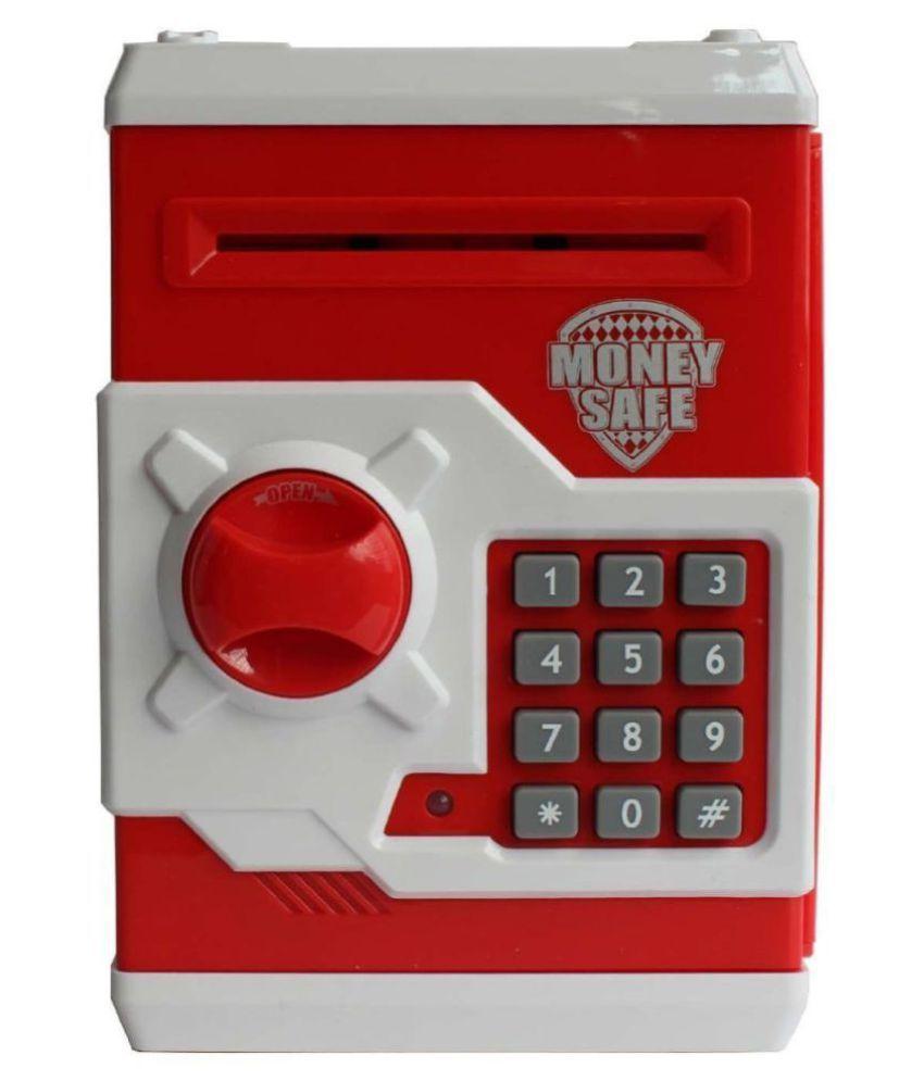 

Электронная копилка сейф с кодовым замком Money Safe, красно-белый
