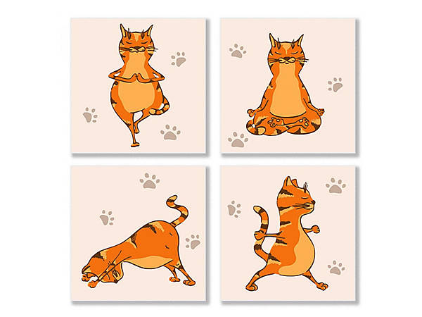 

Рисование по номерам - Полиптих "Yoga-cat" (4 штуки) 18*18 см Идейка (KNP010)