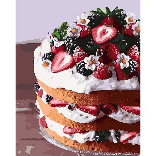 

Набор для росписи по номерам "Клубничный вкус" 40 * 50см Идейка (КНО5587)