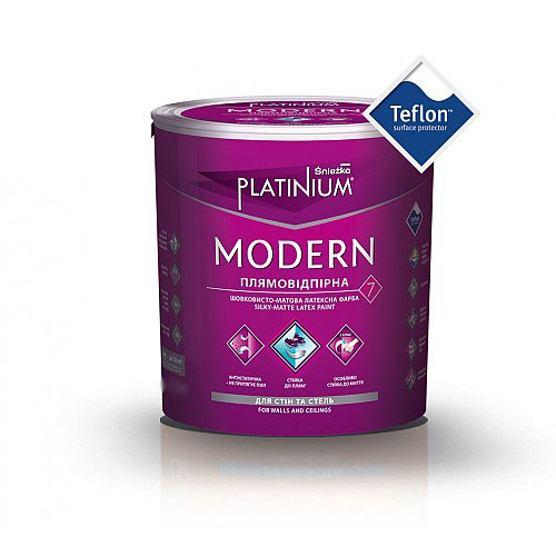 

Латексная краска для стен и потолков Sniezka PLATINIUM Modern БЕЛЫЙ Пятноотпорная Шелковисто матовая 5 л/6 кг