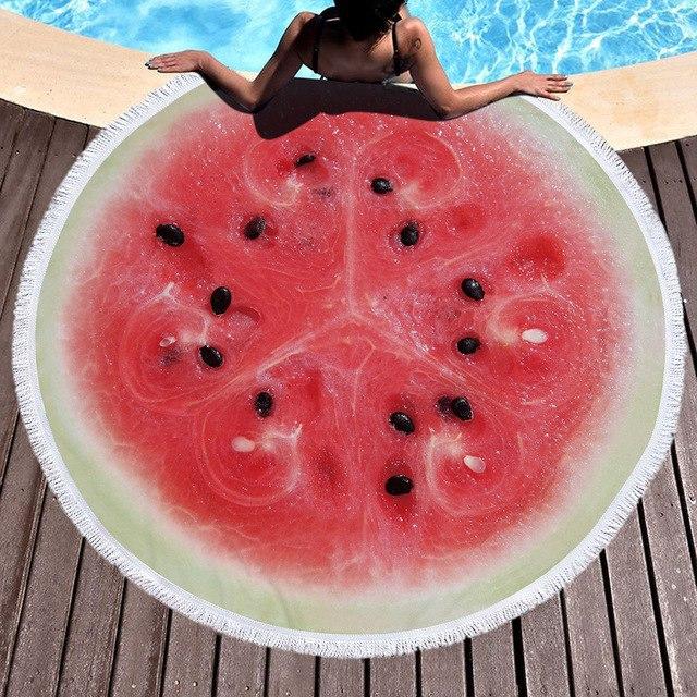 

Пляжный круглый коврик-покрывало Beach Holiday подстилка "Арбуз"