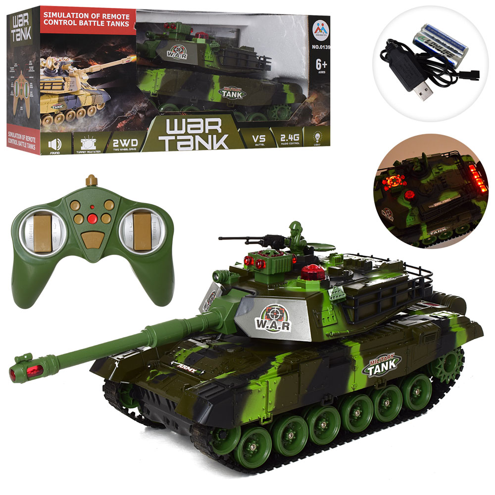 

Игрушечный танк на радиоуправлении War Tank на аккумуляторе со звуком и светом 0139
