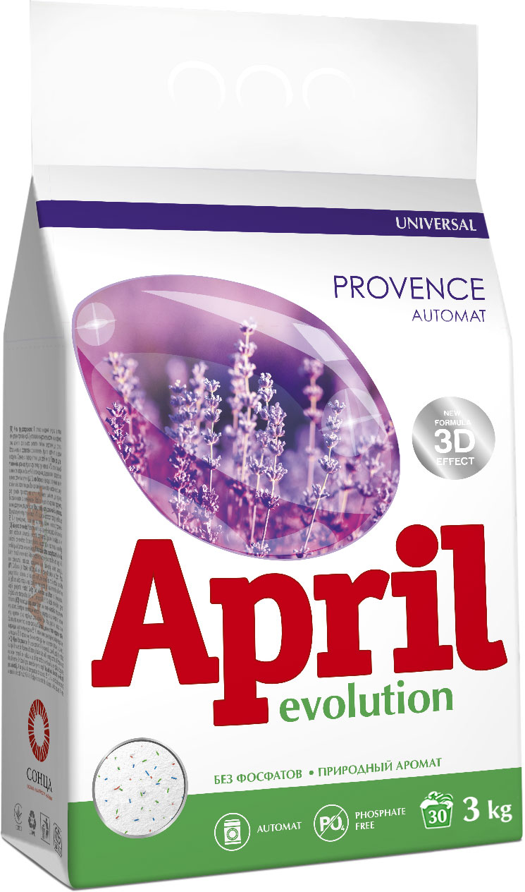 

Стиральный порошок April Автомат Evolution Provence для белых вещей 3 кг