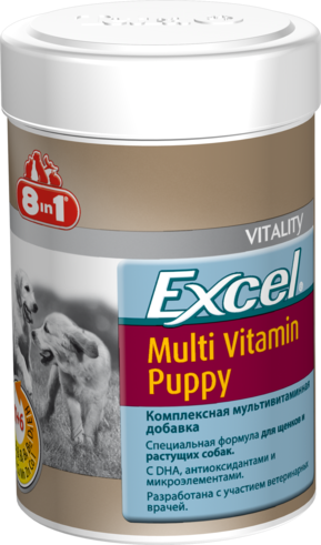 

Комплексная мультивитаминная добавка 8in1 Excel Multi Vit-Puppy для щенков таблетки 100 шт