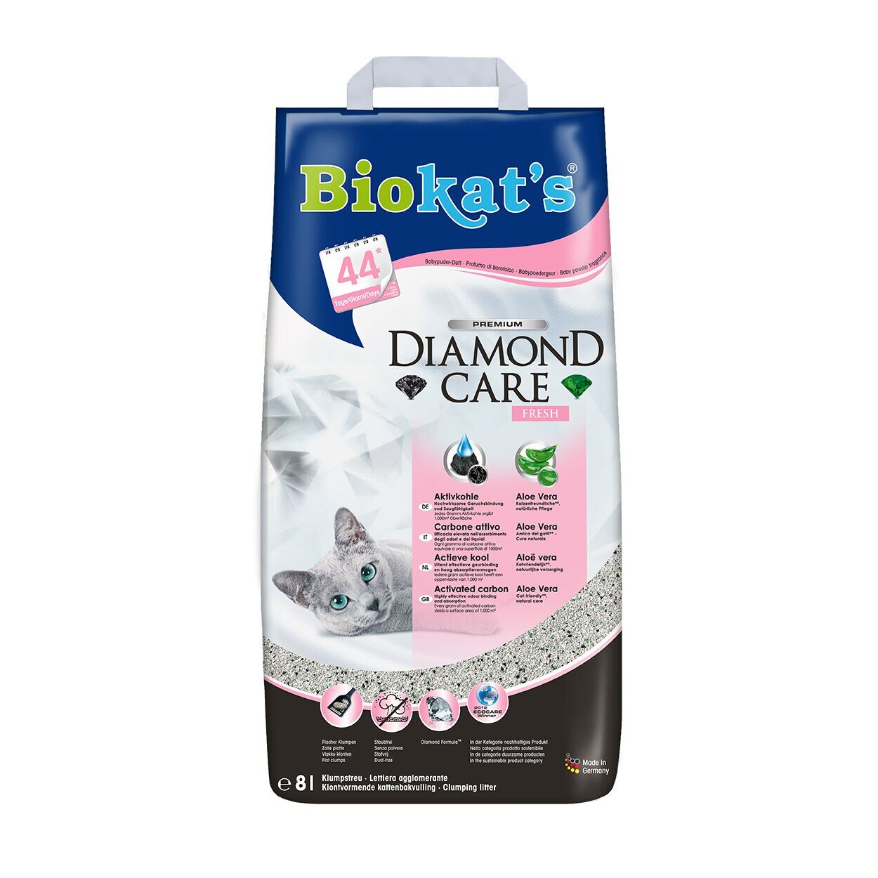 

Наполнитель туалета Biokat's Diamond Fresh для кошек. Бентонитовый, 8 л