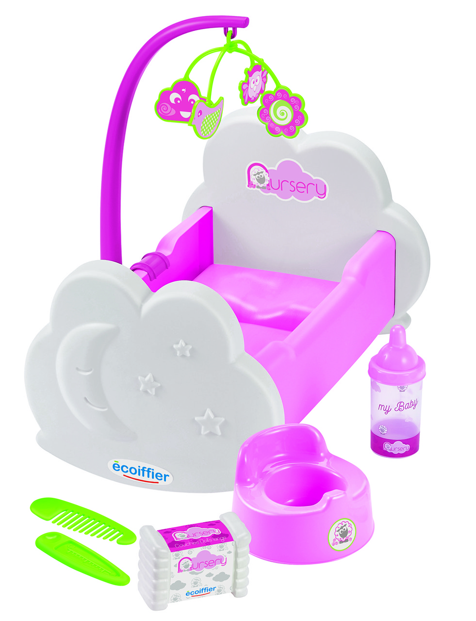 

Игровой набор Ecoiffier Кроватка для куклы с аксес., 18 мес. + (002873)