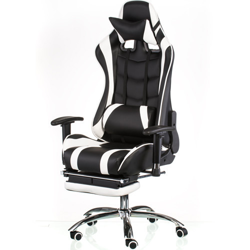 

Кресло игровое ExtremeRace black/white with footrest E4732