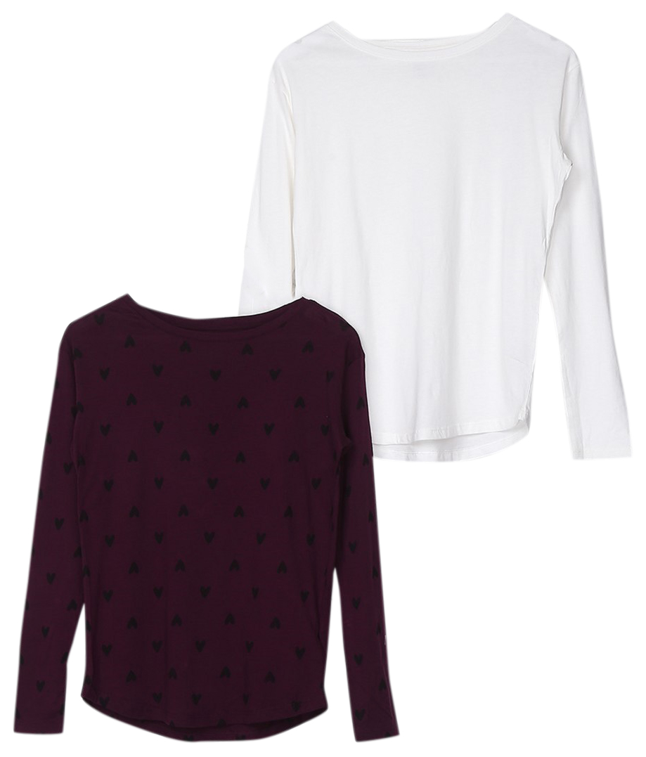 

Футболка с длинными рукавами H&M 6155386 158-164 см 2 шт Бело-фиолетовая