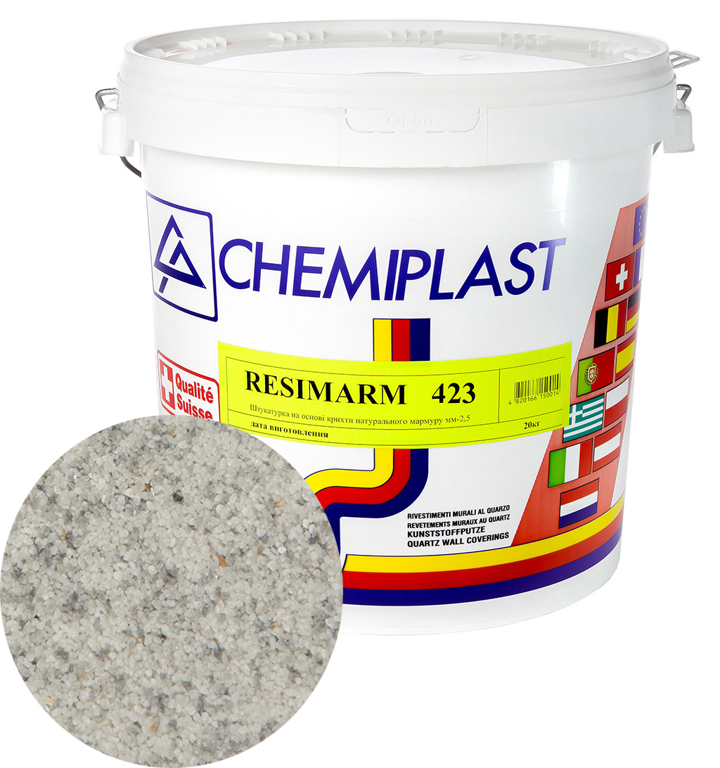 

Декоративна штукатурка CHEMIPLAST RESIMARM 423 мармур 2,5 мм 20 кг (4820166150175)