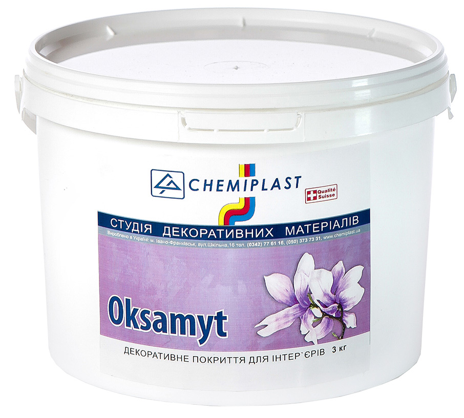 

Декоративное покрытие CHEMIPLAST OKSAMYT с эффектом бархата 3 кг белое серебро