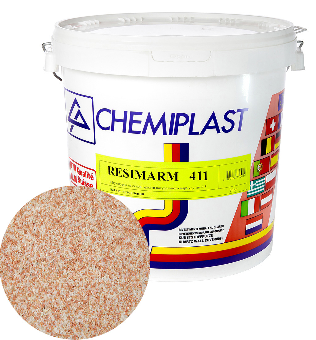 

Декоративна штукатурка CHEMIPLAST RESIMARM 411 мармур 2,5 мм 20 кг (4820166150106)