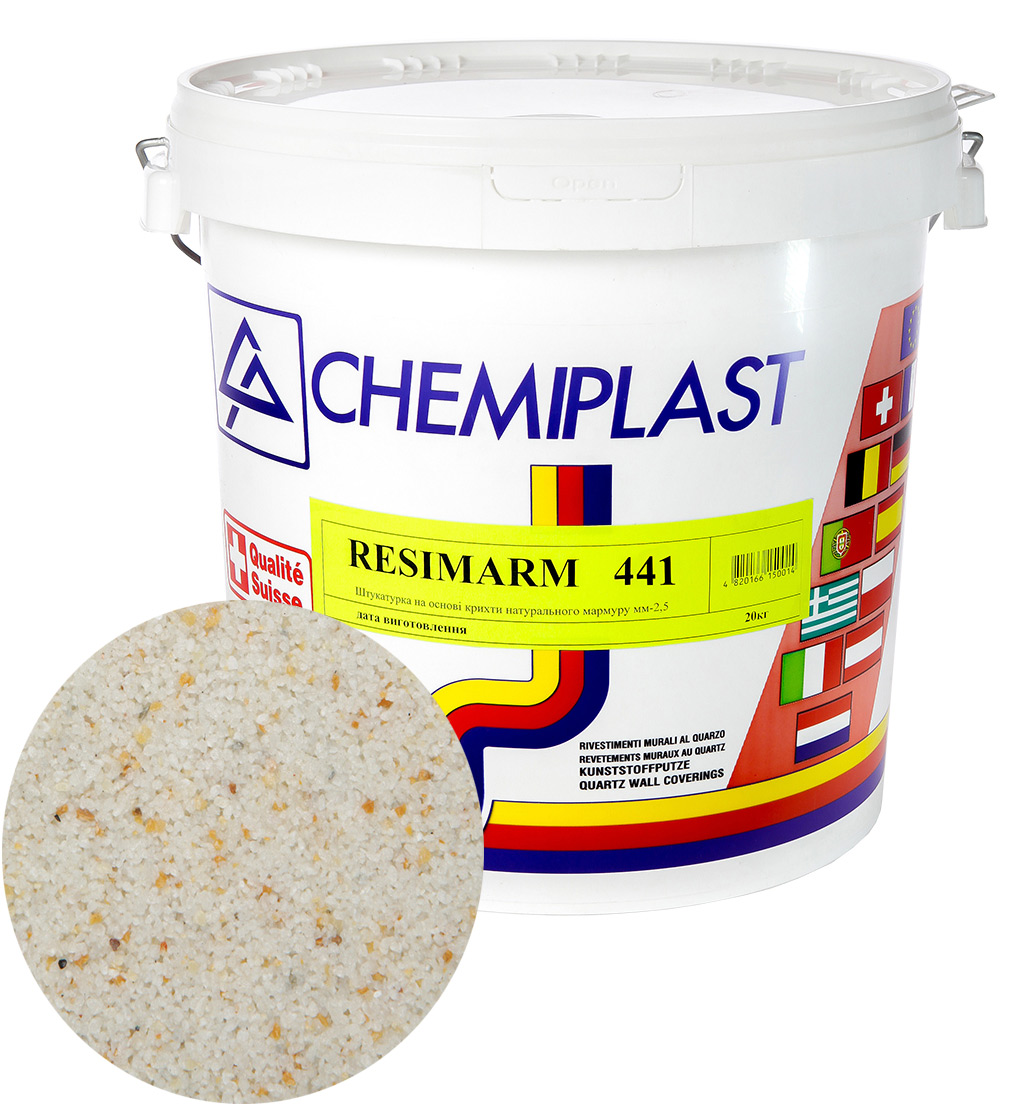 

Декоративна штукатурка CHEMIPLAST RESIMARM 441 мармур 2,5 мм 20 кг (4820166150335)