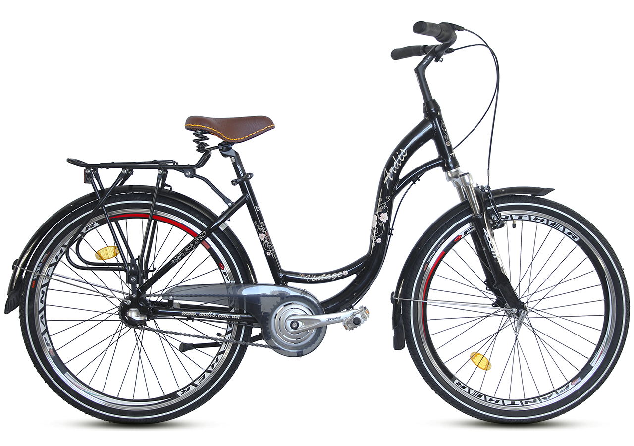 

Городской велосипед ARDIS VINTAGE 26" алюминиевый с багажником, Черный