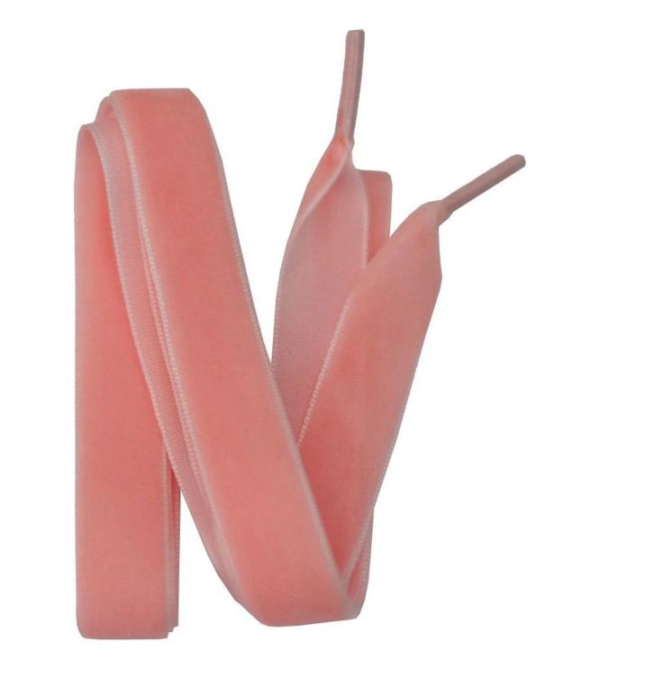 

Бархатные обувные шнурки V-tie 1,6 см ширина, 120см длина, розовый
