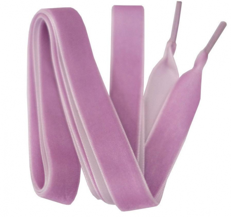 

Бархатные обувные шнурки V-tie 1,6 см ширина, 120см длина, сирень