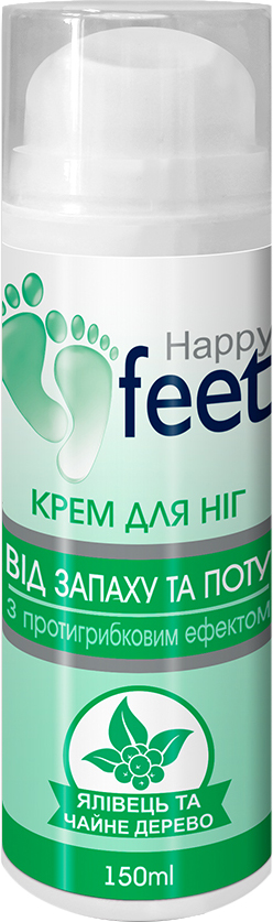Крем для ніг Happy Feet проти запаху та поту з протигрибковим ефектом ...