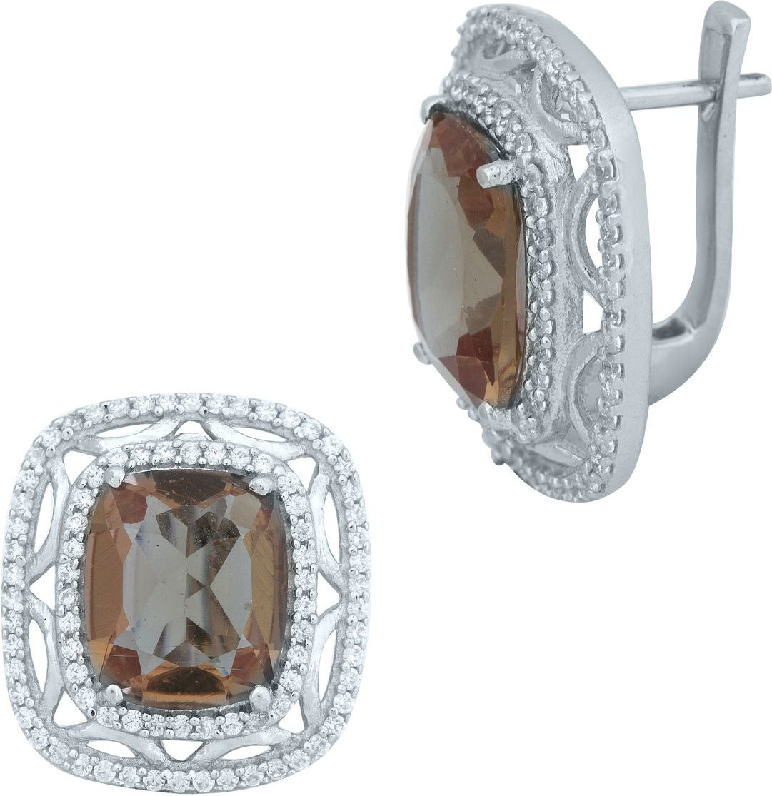 

Серебряные серьги SilverBreeze с Султанит султанитом 1966570, размер