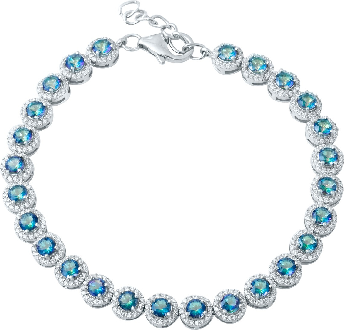 

Серебряный браслет SilverBreeze с натуральным мистик топазом 1951927 1820 размер, 18-20см размер