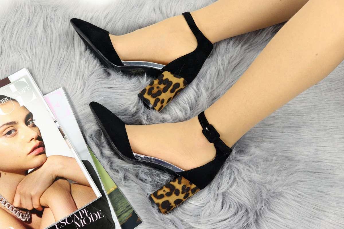 

Туфли женские на каблуке Shoes Leopard черные 1110 39 р