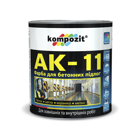 

Краска для бетонных полов Kompozit АК 11 2.8 кг Белая (4820085741959)