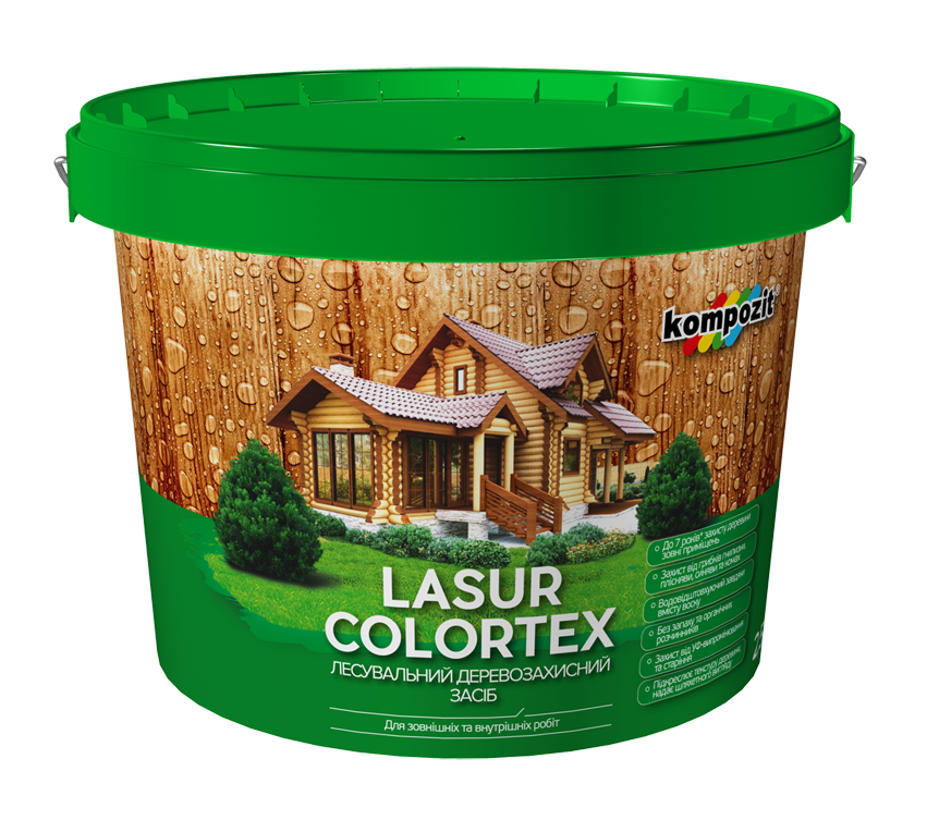 

Лазурь по дереву Kompozit Colortex 2.5 л