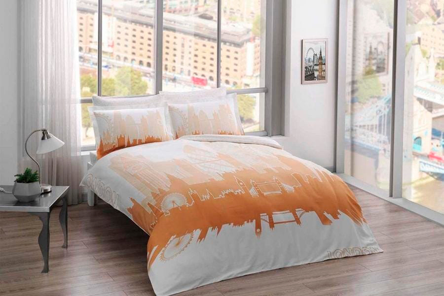 

Комплект постельного белья TAC Сатин Glow London gold 200x220 см