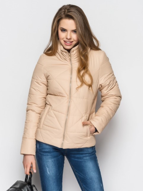 

Демисезонная женская куртка MODA РОМБ  () Бежевый (РОМБ /1 C, Демисезонная женская куртка MODA РОМБ M (46) Бежевый (РОМБ /1 C )