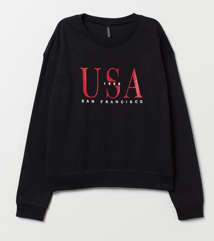 

Свитшот H&M 0698328G  Черный, Свитшот H&M 0698328G L Черный