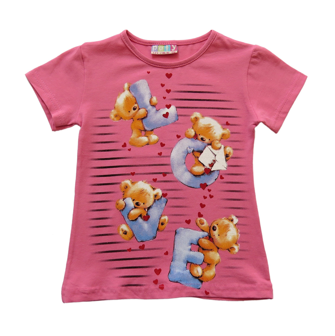 

Футболка "Мишки" Paty Kids для девочки 86-92 см Розовая 8561