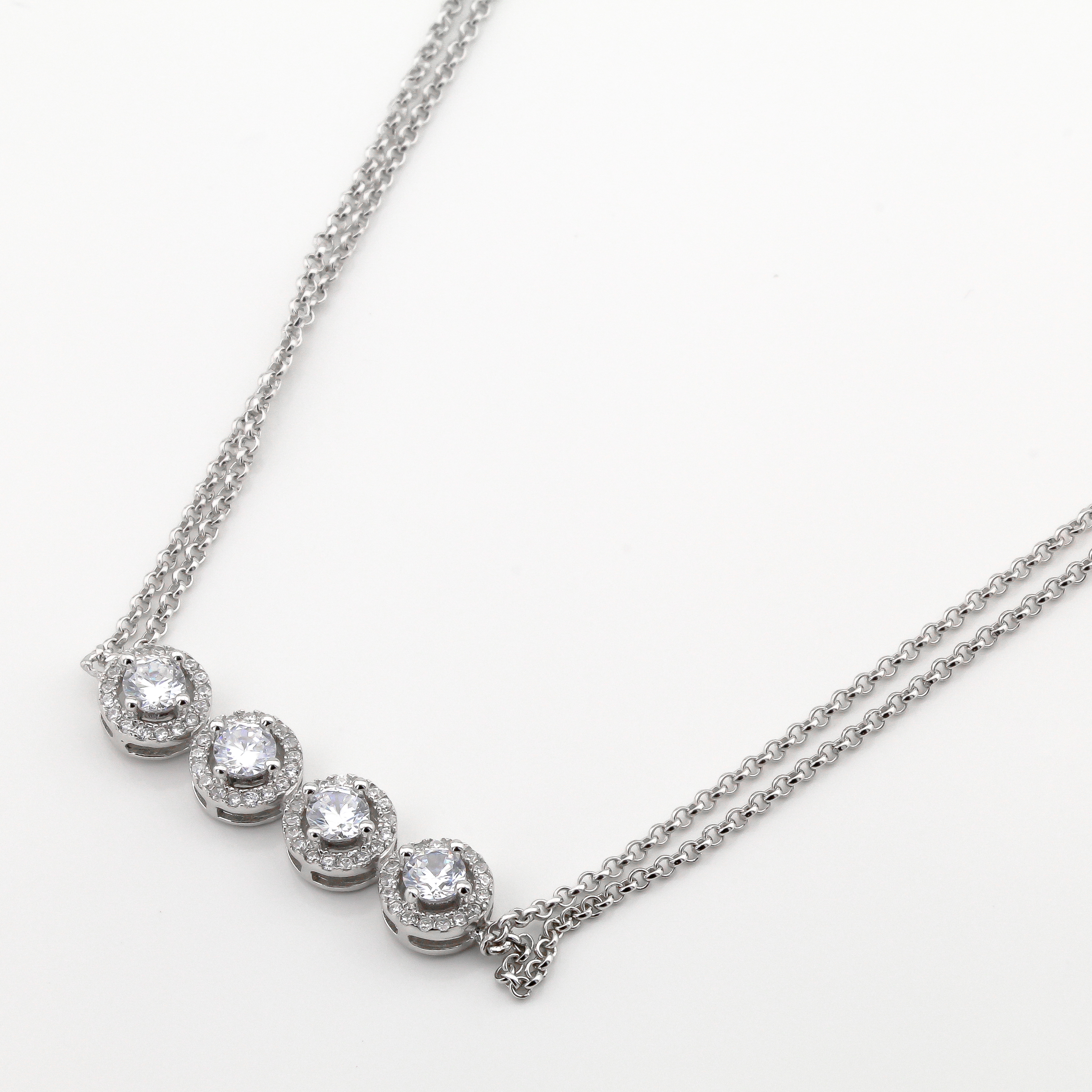 

Серебряное колье с фианитами KO14368 Диамант, 50 размер