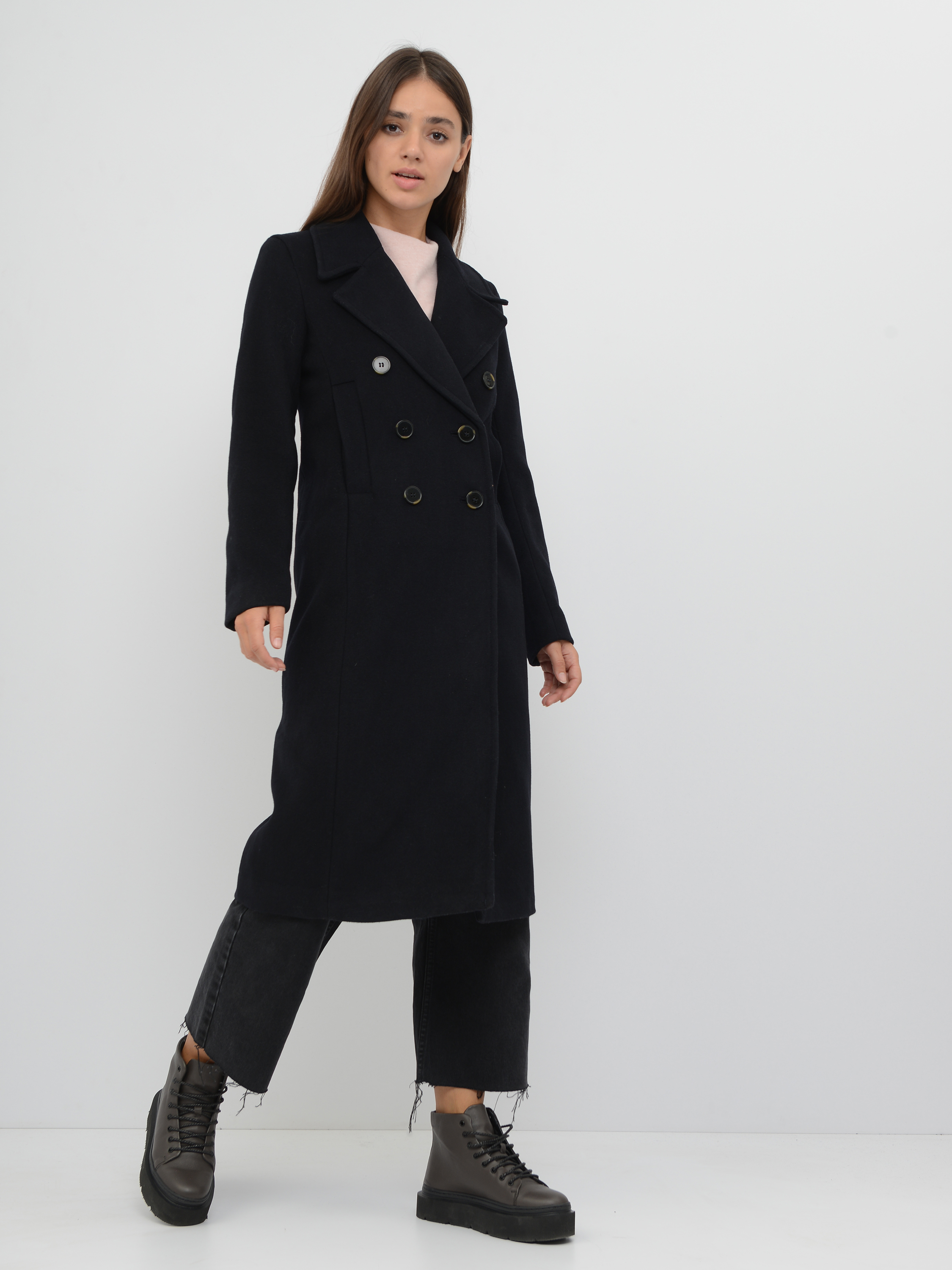 

Пальто H&M 75706356 32 Темно-синее