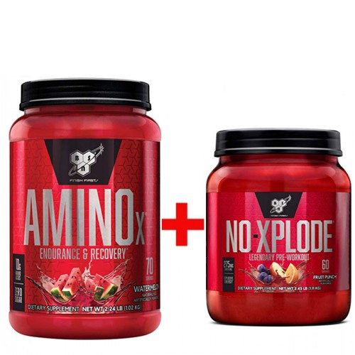 

Комплект Аминокислота BSN Amino-X 1.01 кг Арбуз + Предтренировочный комплекс BSN N.O. Xplode 3.0, 1.11 кг Фруктовый пунш (912551)