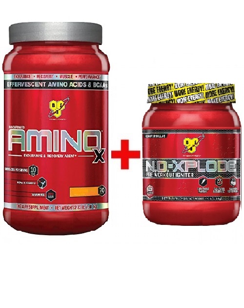 

Комплект Аминокислота BSN Amino-X 1.01 кг Клубника + Предтренировочный комплекс BSN N.O. Xplode 3.0, 1.11 кг Малина (912551)
