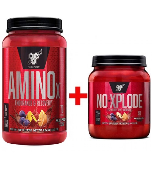 

Комплект Аминокислота BSN Amino-X 1.01 кг Фруктовый пунш + Предтренировочный комплекс BSN N.O. Xplode 3.0, 1.11 кг Фруктовый пунш (912551)