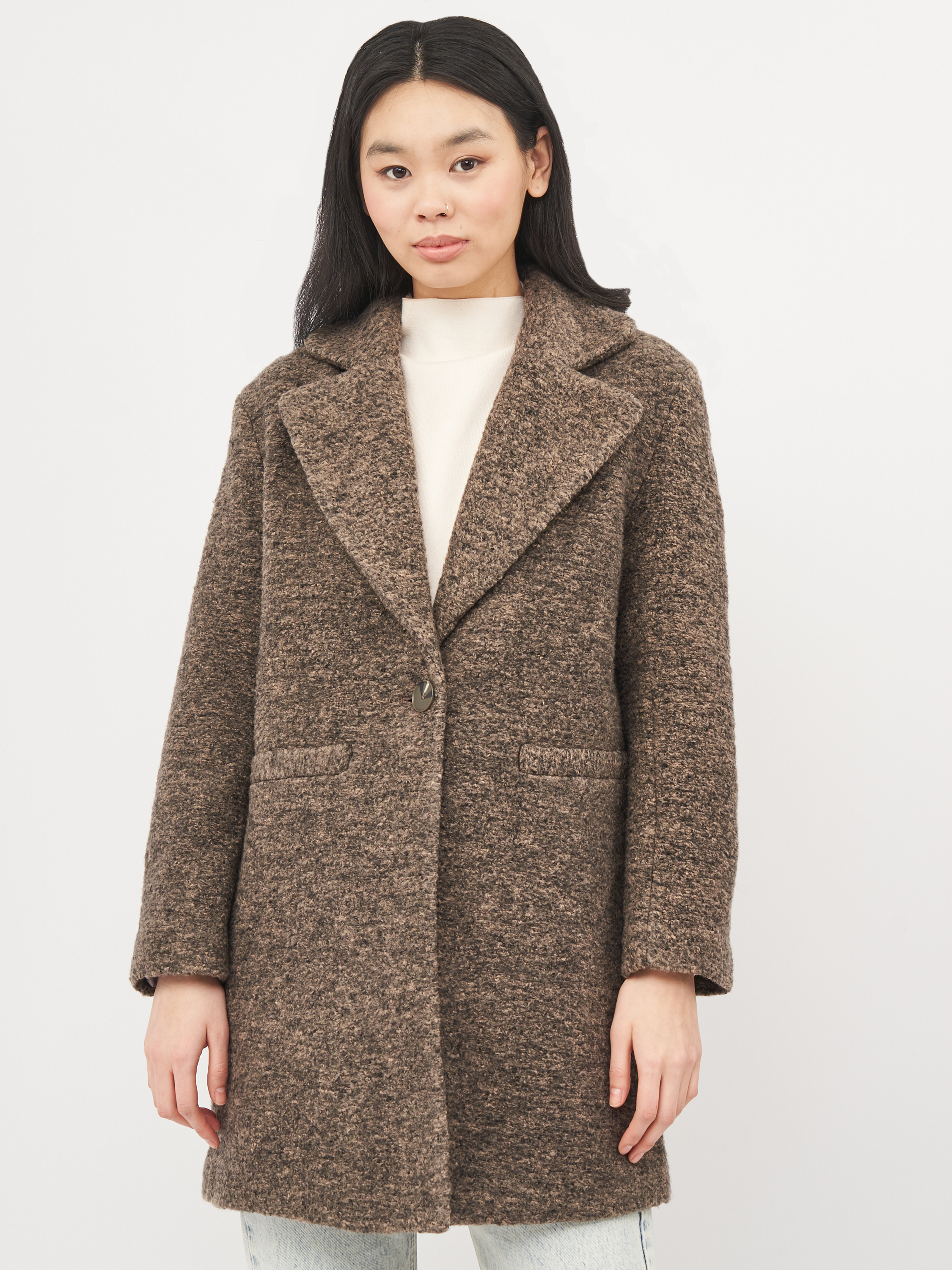 

Пальто H&M 7816080 XS Серый меланж