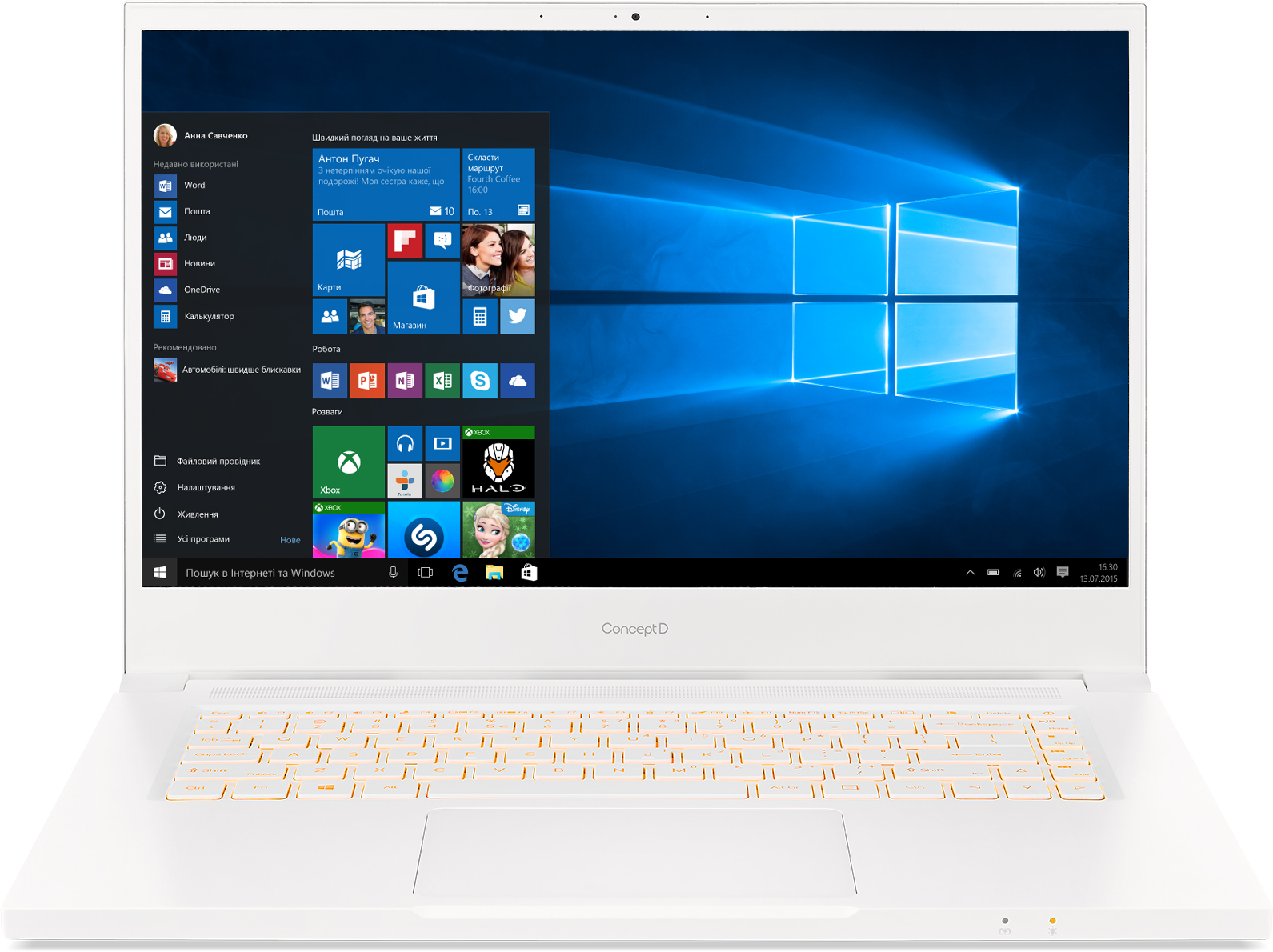 

Ноутбук Acer ConceptD 3 CN315-72G-50CJ (NX.C5XEU.004) White