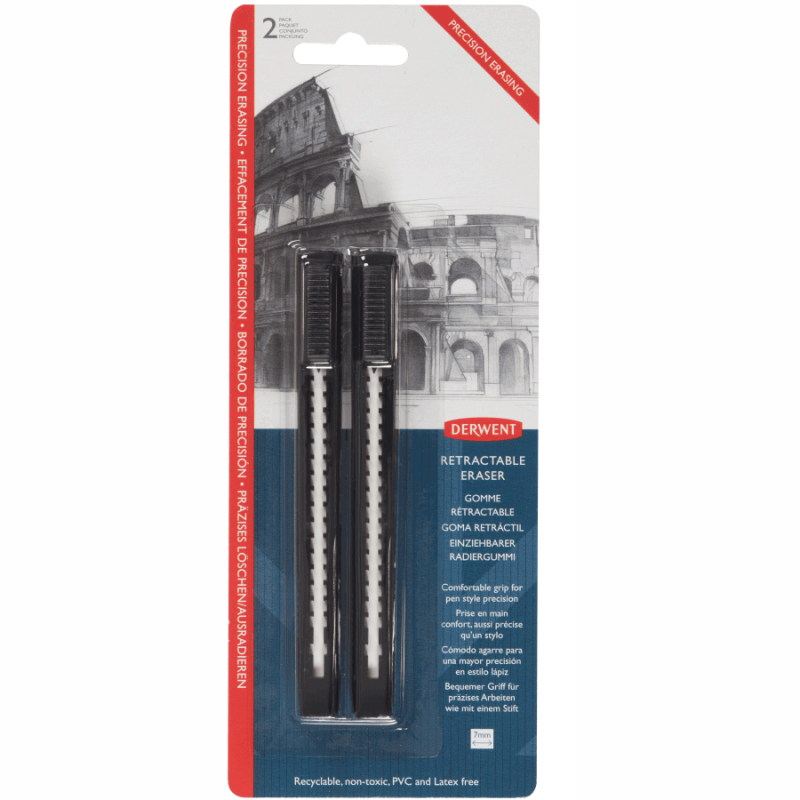 

Ластик ручка выдвижной Derwent Retractable Eraser 2 шт (2305806)