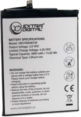 

Аккумулятор ExtraDigital для Huawei Honor V9 3900 mAh