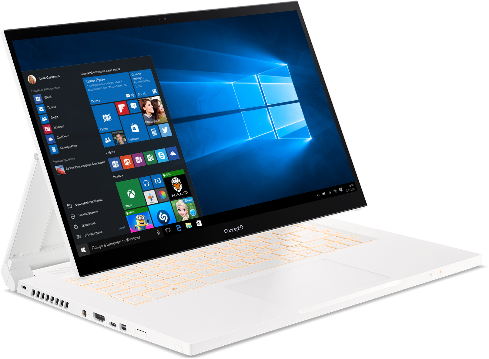

Ноутбук Acer ConceptD 3 Ezel CC315-72G-76DK (NX.C5NEU.007) White
